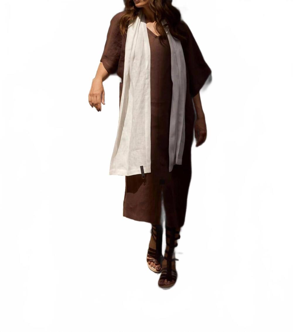 NEW HENRIETTE STEFFENSEN hemp long dress in chocolate